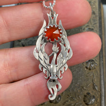 Load image into Gallery viewer, Large Carnelian Phoenix Necklace