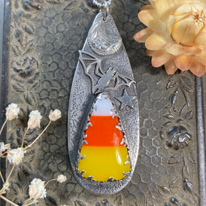Candycorn Halloween Necklace
