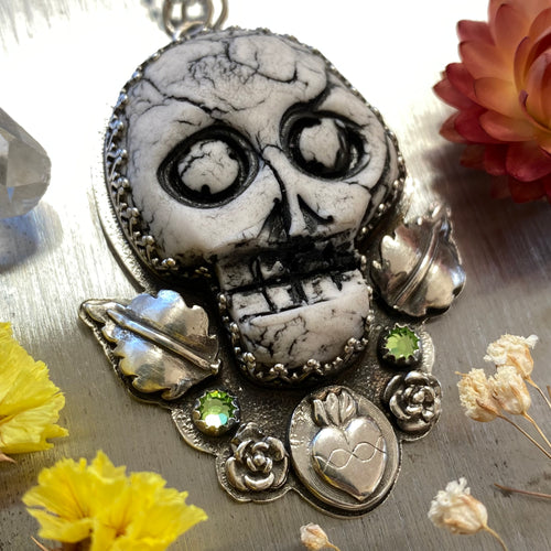 Sacred Heart Skull Necklace