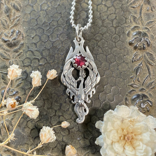 Garnet Phoenix Necklace