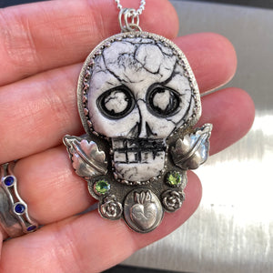 Sacred Heart Skull Necklace