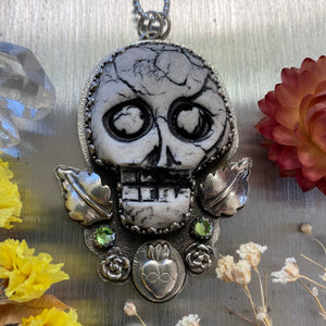 Sacred Heart Skull Necklace