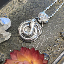 Load image into Gallery viewer, Silver Snake Necklace