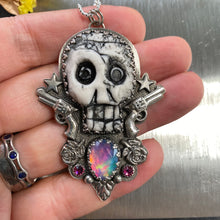 Load image into Gallery viewer, Sun&#39;s out, Guns out Skull Necklace