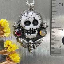 Load image into Gallery viewer, Death&#39;s Head Moth Skull Necklace