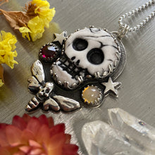 Load image into Gallery viewer, Death&#39;s Head Moth Skull Necklace