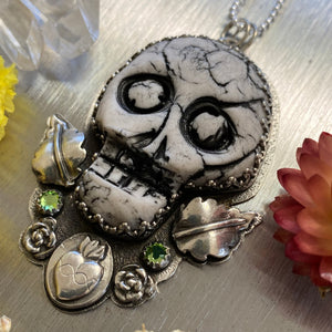 Sacred Heart Skull Necklace