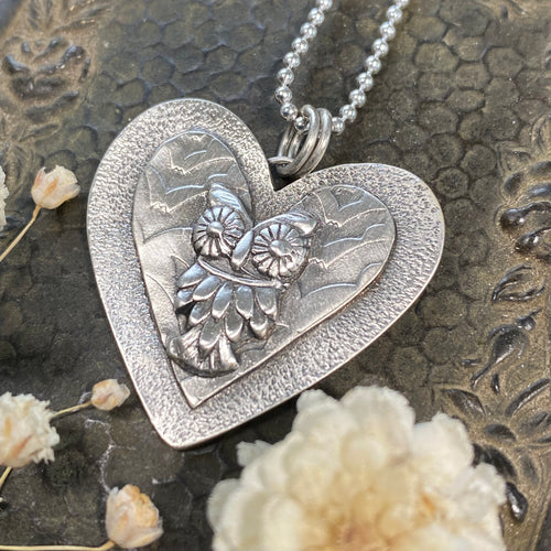 Owl Heart Necklace