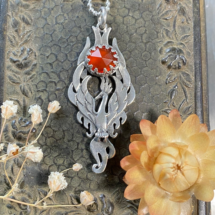 Large Carnelian Phoenix Necklace