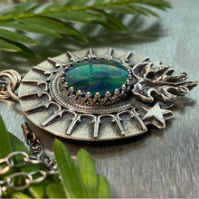 Load image into Gallery viewer, Keep Growing Monstera Leaf Opal necklace