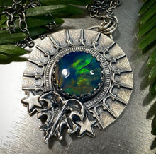 Load image into Gallery viewer, Keep Growing Monstera Leaf Opal necklace