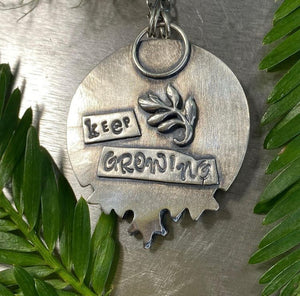 Keep Growing Monstera Leaf Opal necklace