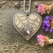 Load image into Gallery viewer, Spider Heart Necklace