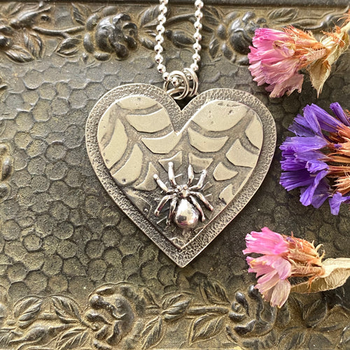 Spider Heart Necklace