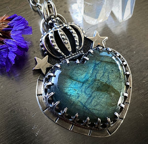 Radiant Labradorite Heart Necklace