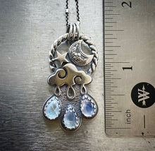 Load image into Gallery viewer, Rainbow Moonstone Raincloud Necklace