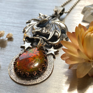 Opalized Ammonite Dragon Necklace