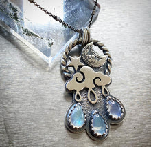 Load image into Gallery viewer, Rainbow Moonstone Raincloud Necklace