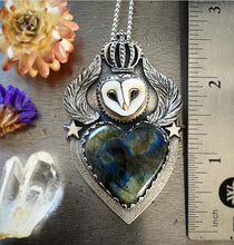 Load image into Gallery viewer, Labradorite Owl Necklace