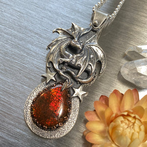Opalized Ammonite Dragon Necklace