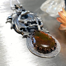 Load image into Gallery viewer, Opalized Ammonite Dragon Necklace