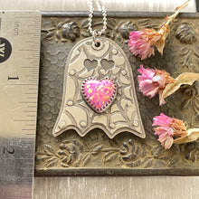 Load image into Gallery viewer, Pink Heart Ghost Necklace