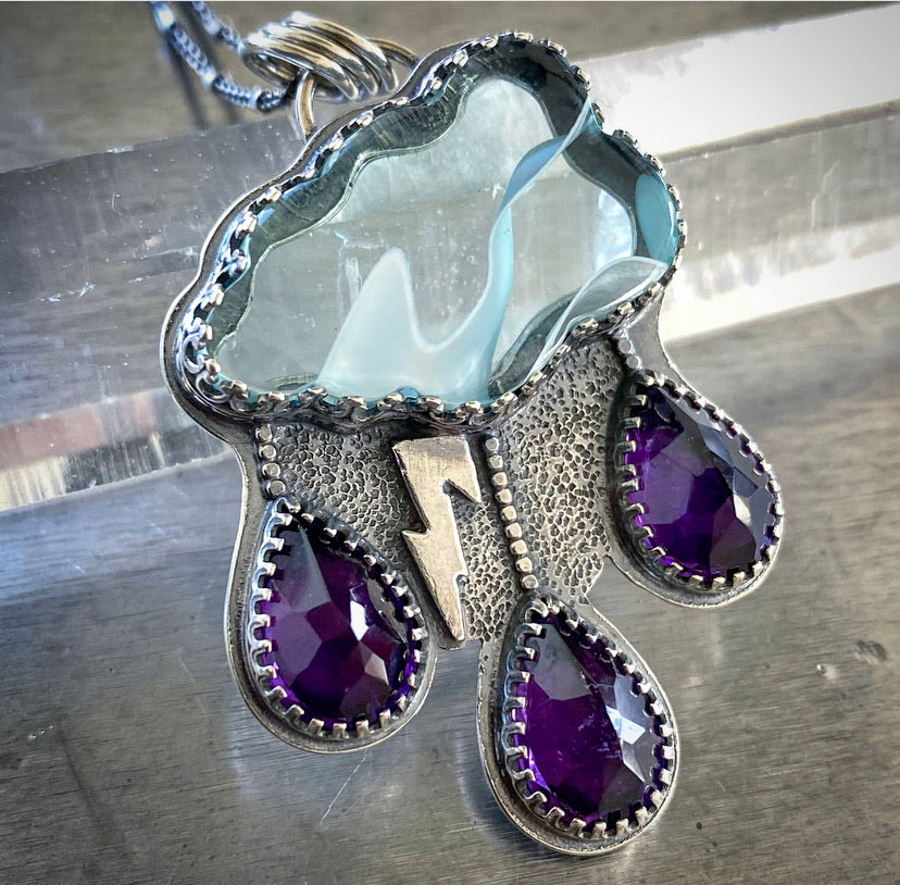 Amethyst Raincloud Necklace