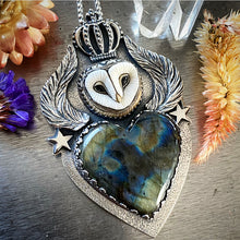 Load image into Gallery viewer, Labradorite Owl Necklace