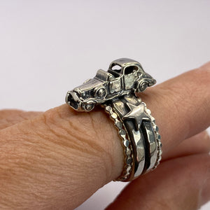 Vintage Car Stacker Ring, US size 7.5