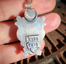Load image into Gallery viewer, “Kiss This” Froggy pendant, amethyst and sterling opal