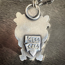 Load image into Gallery viewer, “Kiss This” Froggy pendant, amethyst and sterling opal